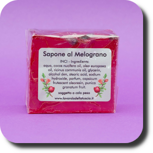 Saponetta alla Melograno - prezzo 3,50 € per saponetta