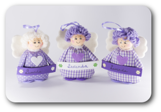 BAMBOLINE E ANGIOLETTI: graziosa idea regalo, tutti con la nostra profumatissima lavanda all'interno; fatti a mano.